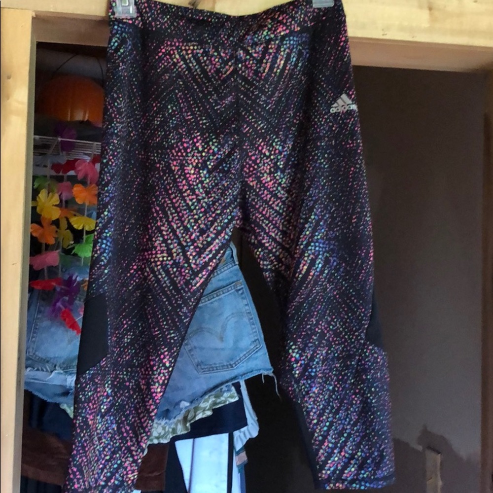 Multi color adidas capris leggings